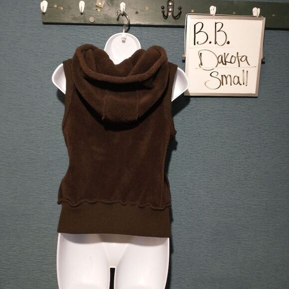 B.B. Dakota soft sleeveless hooded full zip vest small * - Picture 2 of 3